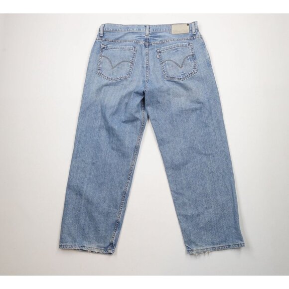 Vintage Y2K Levis Silvertab Mens 36x30 Faded Baggy Fit Wide Leg Denim Jeans Blue - Picture 10 of 15